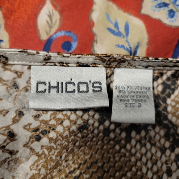 Chicos snake print long sleeved shirt size 2 - Picture 4 of 8